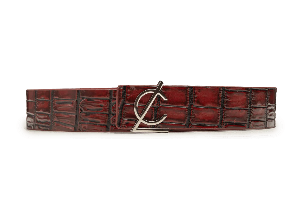 LEATHER BELT A1293 RED - Image 3