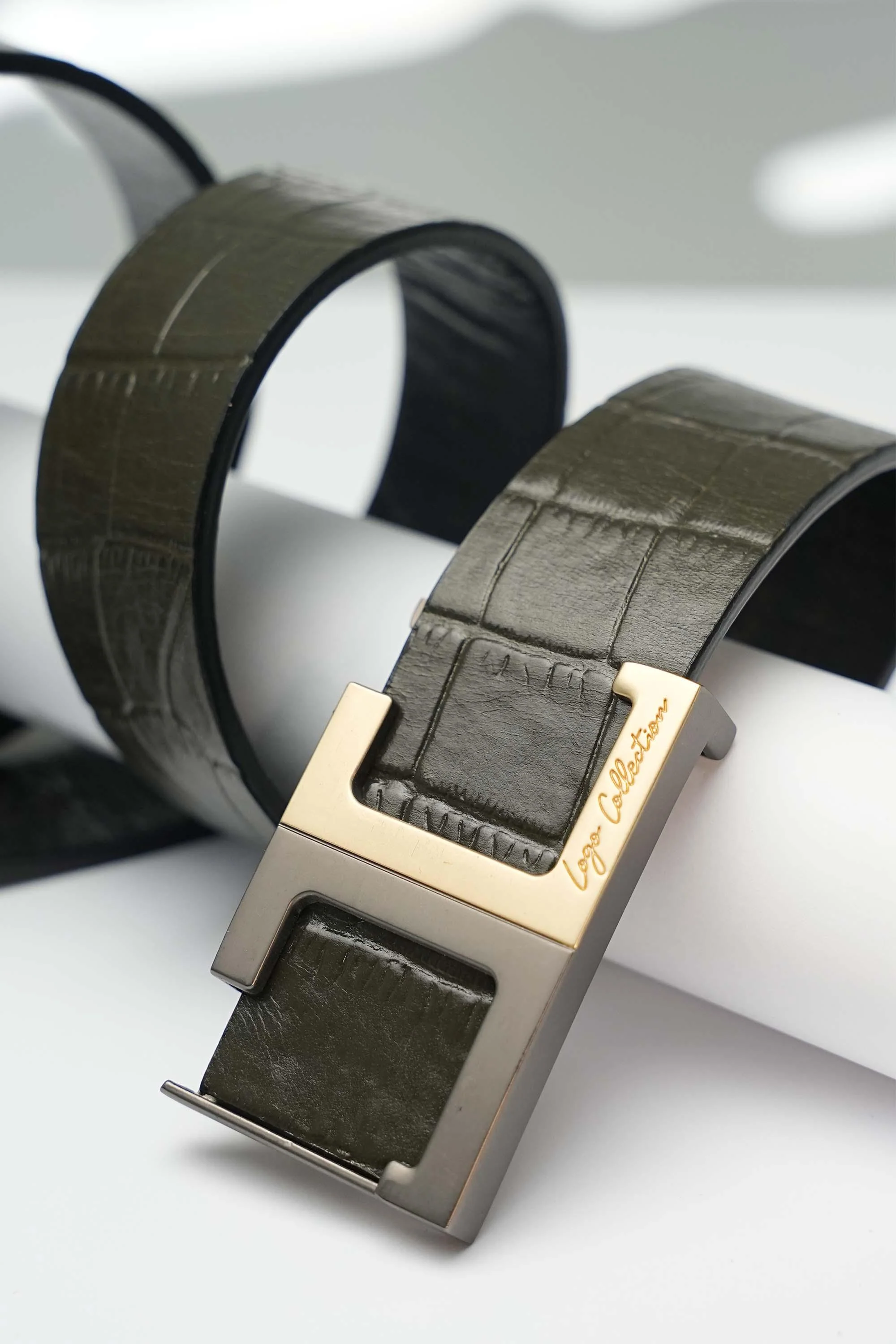 LEATHER BELT A1339 GRN - Image 2