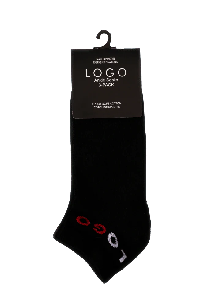 MENS ANKLE COTTON SOCKS (PACK OF 3)